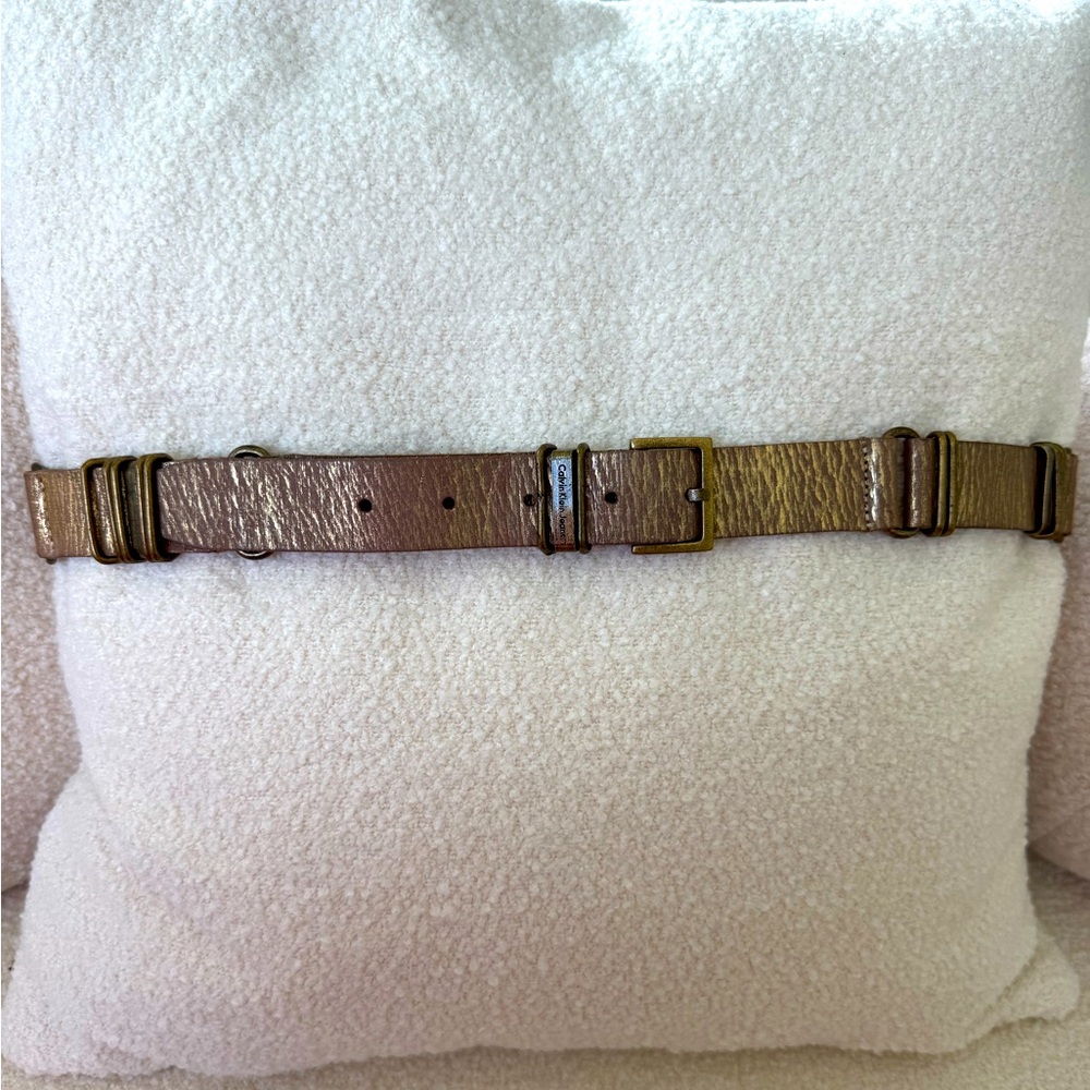 Vintage Calvin Klein Metallic gold Distressed Leather belt